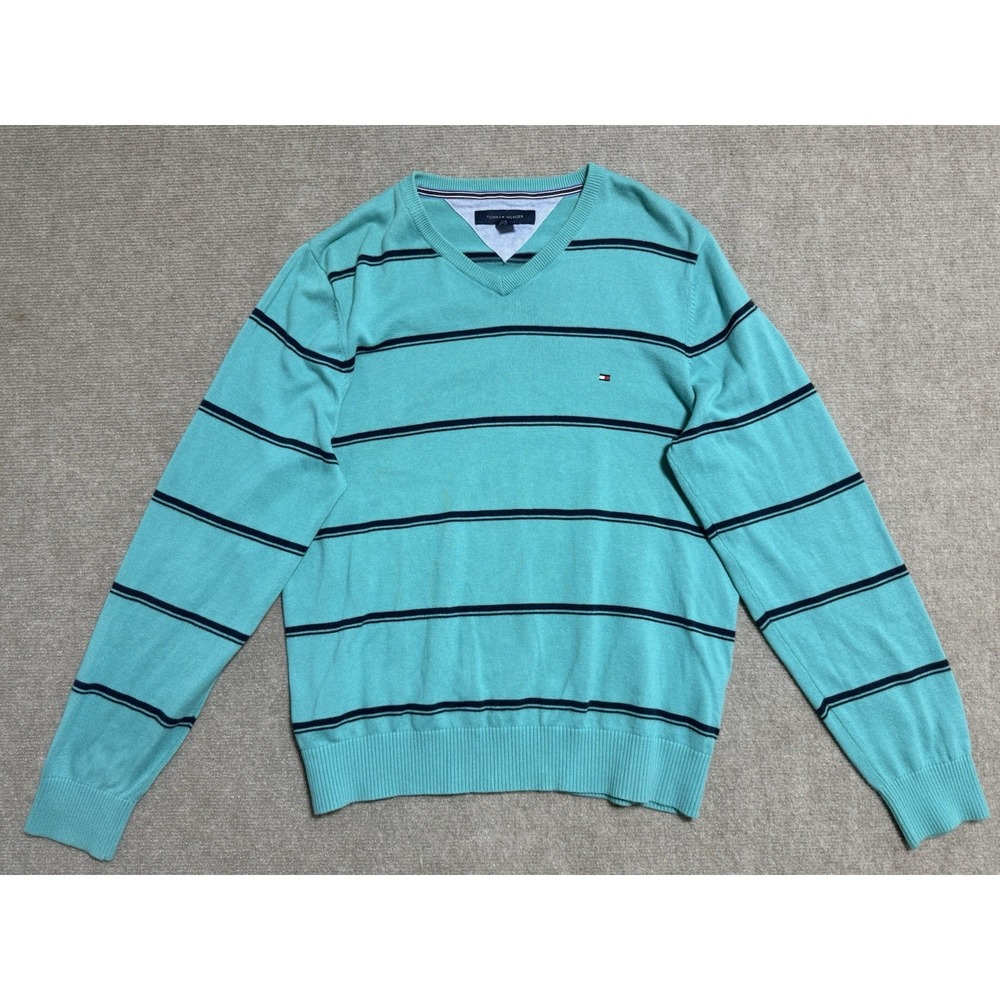 Tommy‎ Hilfiger Sweater Boys Large Striped Pullover Crewneck 10/11